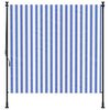 vidaXL Store roulant d'ext&eacute;rieur bleu et blanc 200x270 cm tissu acier