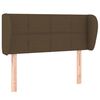 vidaXL T&ecirc;te de lit avec oreilles Marron fonc&eacute; 93x23x78/88 cm Tissu