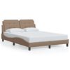 vidaXL Cadre de lit avec LED sans matelas Zadar cappuccino 140x200 cm