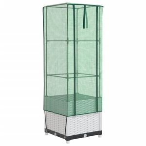 vidaXL Jardini&egrave;re sur&eacute;lev&eacute;e avec housse aspect rotin 40x40x139 cm