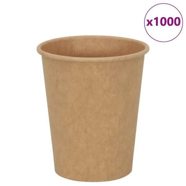 vidaXL Tasses à café en papier 1000 pcs 8oz 200ml marron