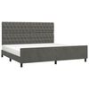 vidaXL Cadre de lit sans matelas gris fonc&eacute; 200x200 cm velours