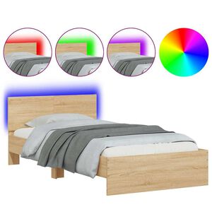 vidaXL Cadre de lit sans matelas avec lumi&egrave;res LED 100x200 cm