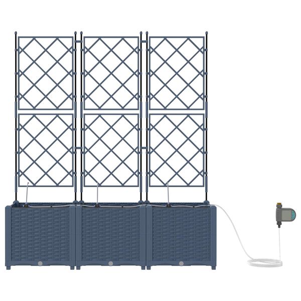 vidaXL Cache-pot de jardin 5 pcs Gris 120 x 120 x 125,5 cm Acier