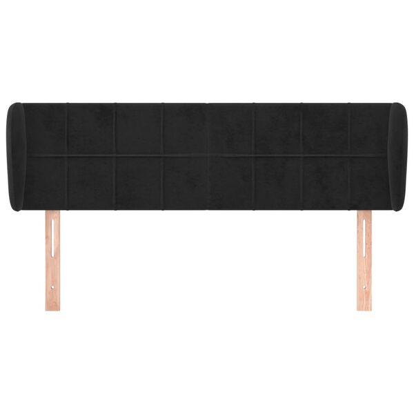 vidaXL T&ecirc;te de lit avec oreilles Noir 147x23x78/88 cm Velours
