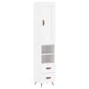 vidaXL Buffet haut Blanc 34,5x34x180 cm Bois d'ing&eacute;nierie