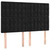 vidaXL Sommier &agrave; lattes de lit avec matelas Noir 140x190 cm Velours