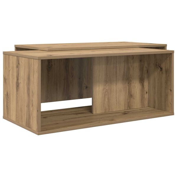 vidaXL Ensemble de tables basses 2 pcs Ch&ecirc;ne artisanal