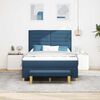 vidaXL Lit &agrave; ressorts avec matelas Bleu 140 x 200 cm tissu
