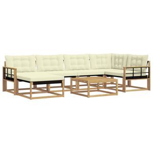 vidaXL Ensemble de canap&eacute;s d'ext&eacute;rieur 7 pc Blanc et cr&egrave;me