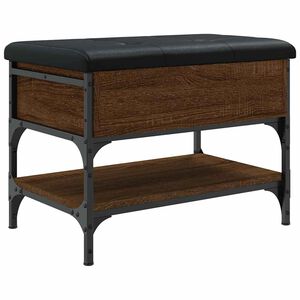 vidaXL Banc &agrave; chaussures ch&ecirc;ne marron 62x42x45 cm bois d'ing&eacute;nierie