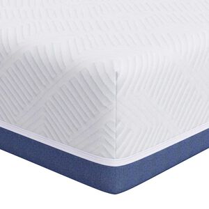 vidaXL Matelas Blanc et Bleu 160 x 200 cm Tissu jacquard