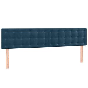 vidaXL T&ecirc;tes de lit Bleu fonc&eacute; 200 x 5 x 78/88 cm Velours