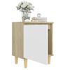 vidaXL Tables de chevet pieds bois 2 pcs Blanc/Ch&ecirc;ne sonoma 40x30x50cm