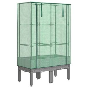 vidaXL Jardini&egrave;re sur&eacute;lev&eacute;e avec housse aspect rotin 80x40x140 cm
