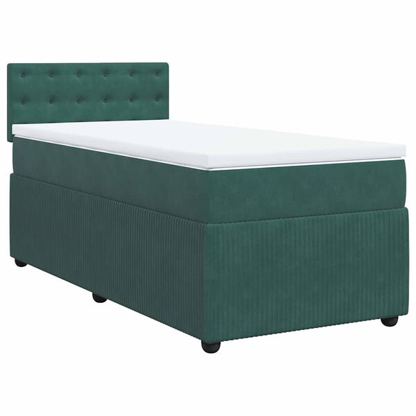 vidaXL Sommier &agrave; lattes de lit avec matelas Vert fonc&eacute; 90x190 cm