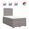 vidaXL Sommier &agrave; lattes de lit avec matelas Taupe 120x200 cm Tissu