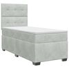 vidaXL Lit boxspring avec matelas Gris clair 80 x 200 cm Velours