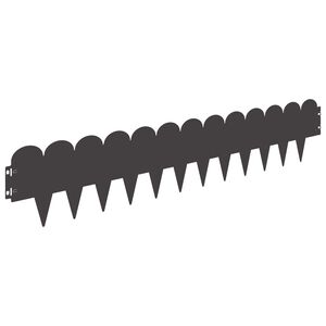 vidaXL Bordure de Pelouse 10 pc 103 x 20 cm Acier Noir