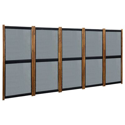vidaXL Cloison de séparation 5 panneaux Noir 350x170 cm