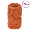 vidaXL Corde de bateau Orange 2 mm 100 m Polypropyl&egrave;ne
