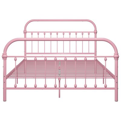 vidaXL Cadre de lit sans matelas rose métal 140x200 cm