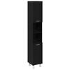 vidaXL Cabinet de salle de bain avec porte Ch&ecirc;ne noir 30 x 30 x 179 cm