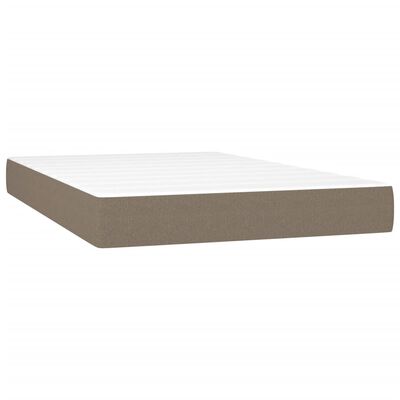 vidaXL Sommier à lattes de lit avec matelas Taupe 120x200 cm Tissu