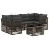 vidaXL Ensemble de canap&eacute; de jardin 7 pc Gris polyrotin