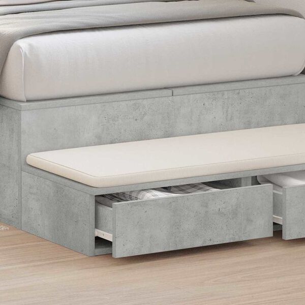 vidaXL Tiroirs de lit Gris b&eacute;ton 90 x 36,5 x 16,5 cm Bois d'ing&eacute;nierie