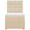 vidaXL Sommier &agrave; lattes de lit avec matelas Cr&egrave;me 100x200 cm Tissu