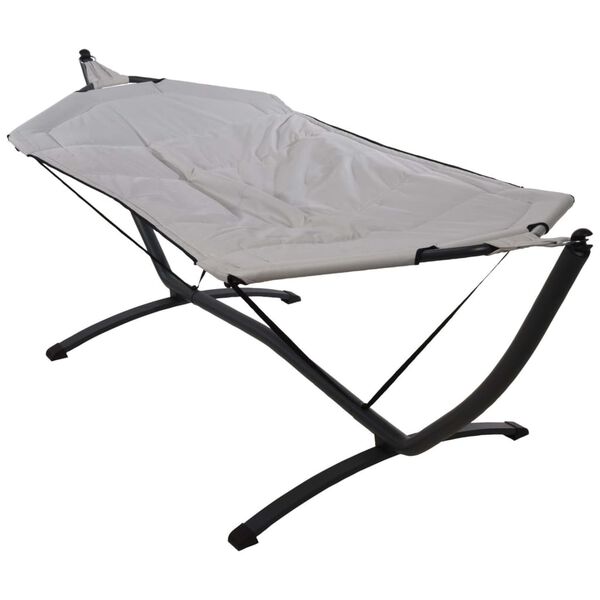 ProGarden Hamac avec base en m&eacute;tal 260 cm Gris clair