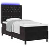 vidaXL Lit &agrave; Ressorts avec Matelas LED Argyle Noir 90 x 200 cm Velours