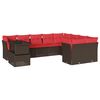 vidaXL Ensemble de canap&eacute; de jardin 10 pcs avec coussins marron