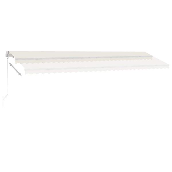 vidaXL Auvent manuel r&eacute;tractable avec LED 600x300 cm Cr&egrave;me