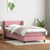 vidaXL Sommier &agrave; lattes de lit avec matelas rose 80x220 cm velours
