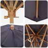 vidaXL Parasol de jardin Gris fonc&eacute; &Oslash; 270 x 260 cm Bambou