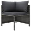 vidaXL Salon de jardin 6 pcs avec coussins R&eacute;sine tress&eacute;e Gris