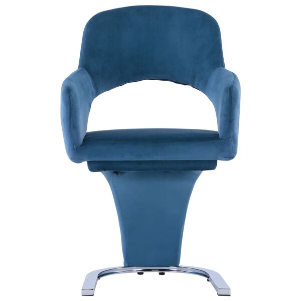 vidaXL Chaises &agrave; manger lot de 2 Bleu Velours