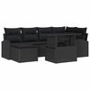 vidaXL Ensemble de canap&eacute; de jardin avec coussin 7 pcs Noir