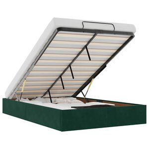 vidaXL Cadre de lit ottoman sans matelas vert fonc&eacute; 120x190 cm velours