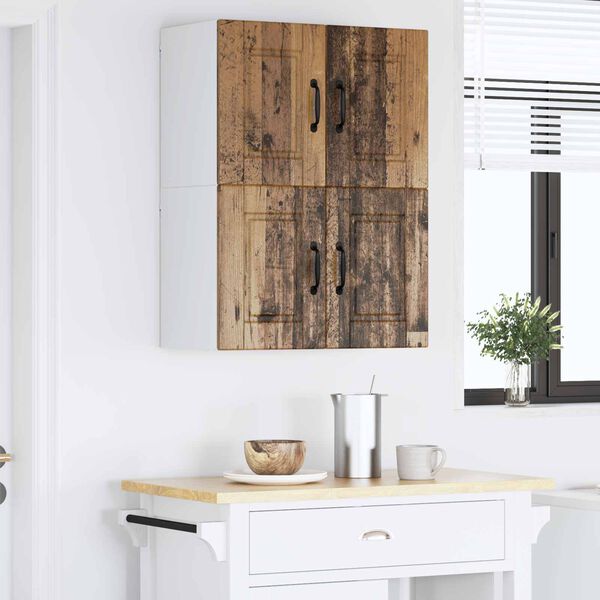 vidaXL Armoire de cuisine avec porte 2 pcs Bois ancien 60 x 31 x 40 cm