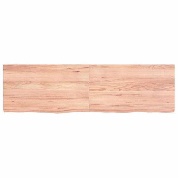 vidaXL Comptoir de salle de bain marron 140x40x(2-4) cm bois trait&eacute;