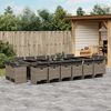 vidaXL Ensemble &agrave; manger de jardin 17 pcs et coussins r&eacute;sine tress&eacute;e