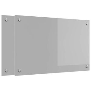 vidaXL Protection de cuisine 2 pcs Gris clair 80 x 50 cm verre tremp&eacute;