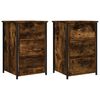 vidaXL Tables de chevet 2 pcs ch&ecirc;ne fum&eacute; 40x36x60 cm bois d&rsquo;ing&eacute;nierie