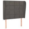 vidaXL T&ecirc;te de lit avec oreilles Gris fonc&eacute; 93x23x118/128 cm Velours