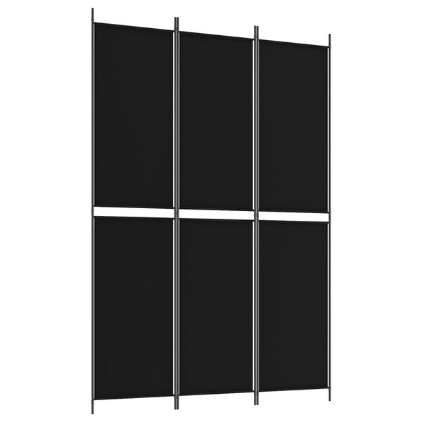 vidaXL Cloison de s&eacute;paration 3 panneaux Noir 150x220 cm Tissu