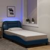 vidaXL Cadre de lit avec LED sans matelas Hvar bleu 90x190 cm tissu