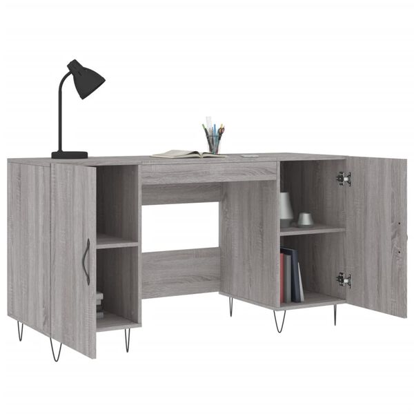 vidaXL Bureau sonoma gris 140x50x75 cm bois d'ingénierie